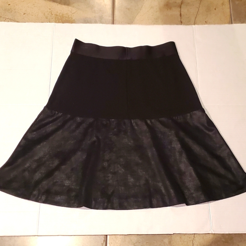CAbi skirt.  Faux leather. Flare